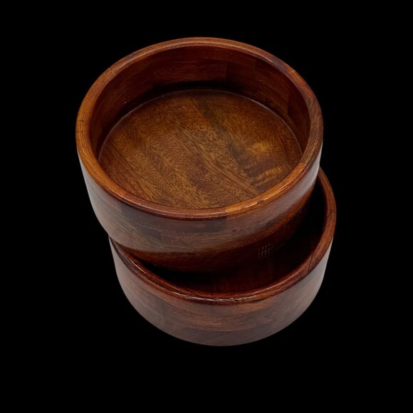 Danish Mid Century Modern Teak Bowls By Benco Denmark Set of 2 - Picture 10 of 16